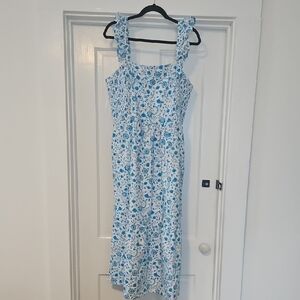 Draper James Blue and White Floral Dress Size XL